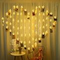 KLZO Photo Clip String Lights LED Battery Operated Starry Fairy Copper String Lights with Clips Warm White for Pictures Bedroom Wall Patio Halloween Thanksgiving Christmas Party Wedding DÃ©cor