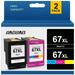 67XL Ink Cartridge for HP 67 Ink for HP Deskjet 2700 2700e 2752 2752e 2755 2755e Envy 6000 6055 6055e Printer (Black Tri-Color)