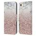 Head Case Designs Officially Licensed Nature Magick Rose Gold Marble Glitter Sparkling Rose Gold 2 Leather Book Case Compatible with Apple iPhone 7 / 8 / SE 2020 & 2022