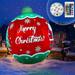 KIHOUT Flash Sales Light Up PVC Inflatable Christmas Ball 60CM Large Outdoor Xmas Decorated Merry Christmas Giant Ball with LED Light & Remote for Outdoor Yard & Pool Decorations-Red & Green