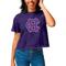 Women's League Collegiate Wear Purple Holy Cross Crusaders Clothesline Cropped T-Shirt