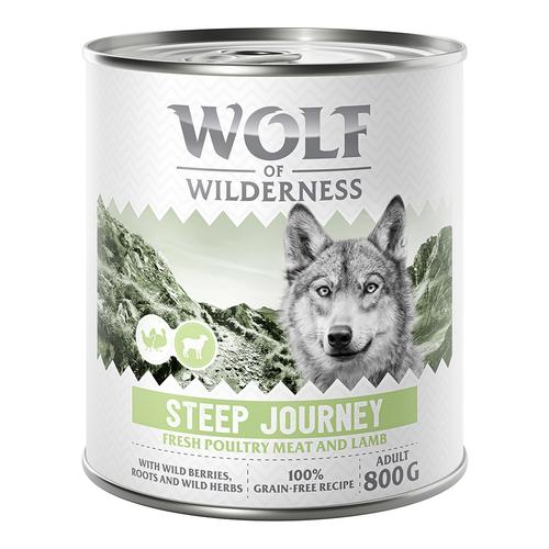 6x800g Steep Journey Geflügel mit Lamm Wolf of Wilderness getreidefreies Hundefutter nass