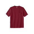 Men's Big & Tall Shrink-Less™ Piqué Pocket Crewneck by KingSize in Rich Burgundy (Size 4XL)