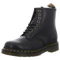 DR. MARTENS Unisex 8 Eye Boots, Black Norfolk Flat & Black Borg Fleece, 44 EU