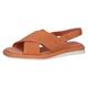 CAPRICE Damen Sandalen flach aus Leder mit Fußbett, Orange (Orange Suede), 41 EU