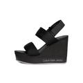 Calvin Klein Jeans Damen Plateau-Sandalen Wedge Sandal Keilabsatz, Schwarz (Black), 38