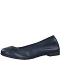 MARCO TOZZI Damen Ballerinas aus Leder mit Schleife, Blau (Navy), 39