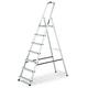 Drabest Aluminum 7-Step Household Ladder 125 KG Capacity - Step Ladder with Safety Rail & Work Ladder Platform – Ladders Multi Purpose – Step Ladders 7 Step – 50 x 215 x 12 cm