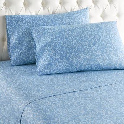 Micro Flannel Traditions Sheet Set Blue, Twin, Blue