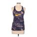 Nike Active Tank Top: Purple Print Activewear - Women's Size Medium