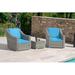 Winston Porter Mercile Patio Chair w/ Cushions Wicker/Rattan in Gray/Blue | 33.46 H x 28.35 W x 32.68 D in | Wayfair