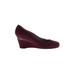 Aquatalia by Marvin K Wedges: Burgundy Print Shoes - Women's Size 9 1/2 - Round Toe