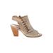 Paul Green Heels: Tan Print Shoes - Women's Size 5 1/2 - Open Toe