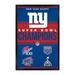 New York Giants Four-Time Super Bowl Champions 22'' x 34'' Framed Poster