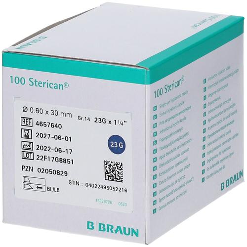 Sterican Kanülen Luer-Lok 0,60×30 mm Gr.14 blau 100 St Kanüle