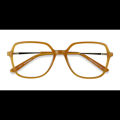 Unisex s square Mellow Yellow Acetate, Metal Prescription eyeglasses - Eyebuydirect s Lenny