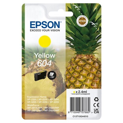 Epson 604 Original Druckerpatrone Gelb C13T10G44010 Ananas Tinte Image
