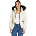 Calvin Klein Jeans Damen Jacke Faux Fur Hooded Fitted Short Winterjacke, Weiß (Ivory), XS