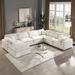 Wedge Sectional Sofa Sets Modern Modular Arm Chair Couch, Ottoman Chaise Lounge Sofa Linen Recliner Settee for Living Room