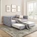 Upholstered Tufted Sofa Bed, Full Size Daybed with Twin Size Trundle