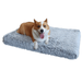 Dog Bed Crate Pad Dog beds for Large Dogs Plush Soft Pet Beds Washable Anti-Slip Dog Crate Bed for Dogs and Cats Dog Mats for Sleeping ï¼ŒFluffy Kennel Padï¼Œgrey