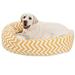 40 in. Zig Zag Sherpa Donut Pet Bed - Yellow