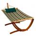 Reversible Sunbrella Quilted Hammock - Teal - Token Surfside Stripe & Canvas Teal