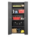 14 Gauge Bi Fold Door Style Lockable Cabinet with 4 Adjustable Shelves - Gray - 36 in.