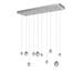 Harmony 10 Light Polished Chrome Linear Pendant Ceiling Light - Bubble Glass - 34 in.