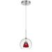 Integrated Dimmable LED Double Glass Mini Pendant Light Red Clear - 6W 450 Lumen & 3000K
