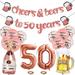 Rose Gold 50th Birthday Party Decorations - Cheers to 50 Years Banner and Balloons