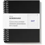 Vela Sciences W7 (2-Pack) Expanded Wirebound Lab Notebook 9.25 x 11.75 in (23.5 x 30 cm) 144 Pages Double Wire Looped 70lb Heavyweight Paper (Dot)