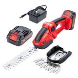 Cordless Grass Shears 2 in 1 Electric Mini Hedge Trimmer Cordless Handheld Grass Hedge Cutter Clippers Battery Operated Weed Hedge Trimmer with 1Pcs 24V 2.0Ah Batteries and Charger Included