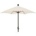 7.5 ft. Hex 6 Rib Crank Champagne Bronze with Natural Spun Poly Canopy Patio Umbrella