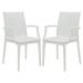 35 x 16 in. Weave Mace Indoor & Outdoor Chair with Arms White - Set of 2