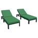 Chelsea Modern Outdoor Chaise Lounge Chair with Cushions Green - Set of 2