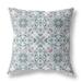 18 in. Powder Blue & White Paisley Indoor & Outdoor Throw Pillow