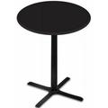 Holland Bar Stool 30 in. Black Table with 30 in. Diameter Indoor & Outdoor Black Steel Round Top