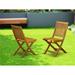 Outdoor Dining Chairs with Slatted Back - Natural Oil - Set of 2