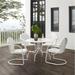 Outdoor Dining Set White Satin - Dining Table & 4 Chairs - 5 Piece