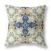 5 x 18 x 18 in. Cream & Blue Zippered Geometric Indoor & Outdoor Throw Pillow