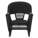 W00207R-D-2-RCES011 3 Piece Black Rocker Wicker Chair Set With Blue Cushion