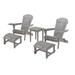 35 x 32 x 28 in. 2 Foldable Chair with Ottoman & 1 End Table Dark Gray