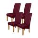 KBOOK Stretch PU Leather Dining Chair Covers Waterproof Leather Slipcovers for Dining Chair Burgundy (4 Pack)