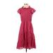 Sea New York Casual Dress - A-Line Mock Short sleeves: Pink Dresses - Women's Size 4