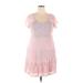 Andree by UNIT Casual Dress - A-Line Scoop Neck Short sleeves: Pink Dresses - Women's Size 2X