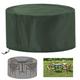 YGWQ Garden Furniture Cover, Round 420D Heavy Duty Oxford Waterproof Patio Table Cover, Windproof, Anti-UV, for Outdoor Sofas, Tables and Chairs- Green|| (D×H) 142x68cm