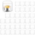 Romadedi Tea Light Candle Holders Glass - Tealight Holder Clear Set of 36 Bulk for Floating Votive Candles Dinner Table Centerpiece Wedding Party Christmas Decor, 4.6 x 4 cm