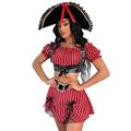 JMwapar Womens Pirate Costume Sexy Halloween Costumes Adult Cosplay Pirate Outfit 4pcs Caribbean Carnival Costume