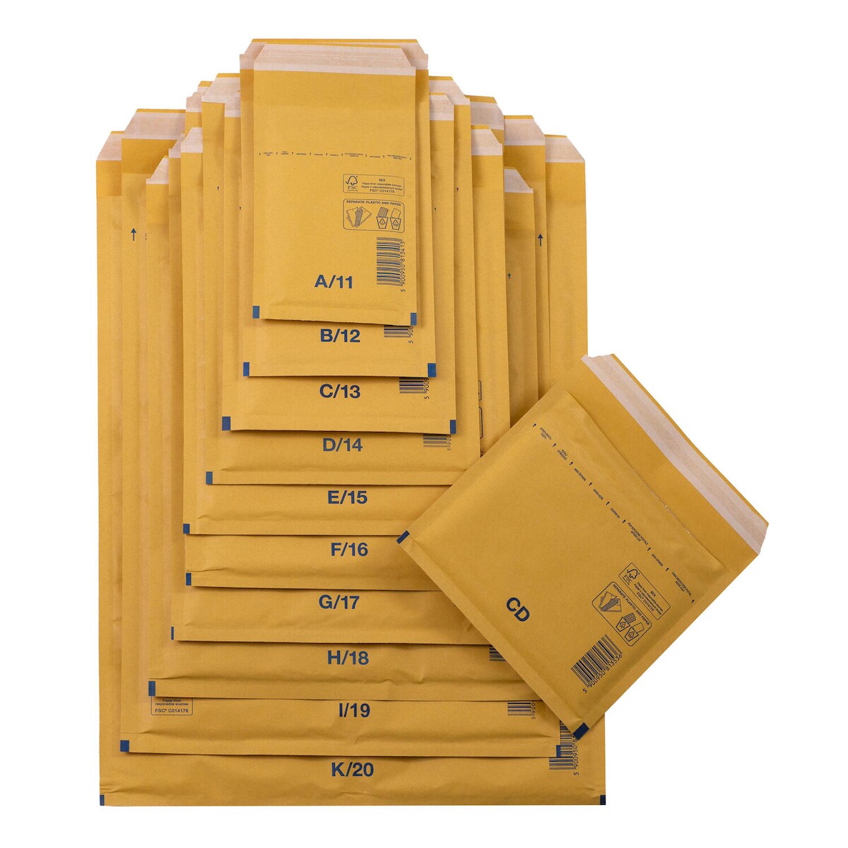 VEPATIM 100x Luftpolstertaschen 265x360mm Gr. 8 (H/18) FSC braun für B4 Image